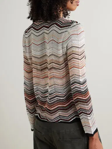 Missoni Sequin-embellished Striped Metallic Crochet-knit Cardigan | Thumbnail 3 Missoni Sequin-embellished Striped Metallic Crochet-knit Cardigan | Thumbnail 3