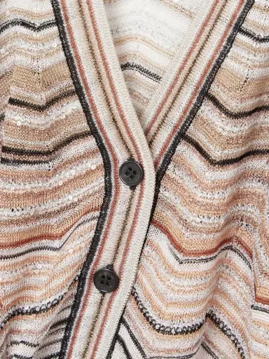 Missoni Sequin-embellished Striped Metallic Crochet-knit Cardigan | Thumbnail 4 Missoni Sequin-embellished Striped Metallic Crochet-knit Cardigan | Thumbnail 4