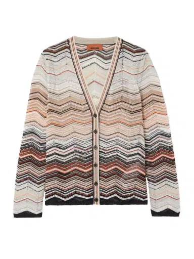 Missoni Sequin-embellished Striped Metallic Crochet-knit Cardigan | Thumbnail 1 Missoni Sequin-embellished Striped Metallic Crochet-knit Cardigan | Thumbnail 1