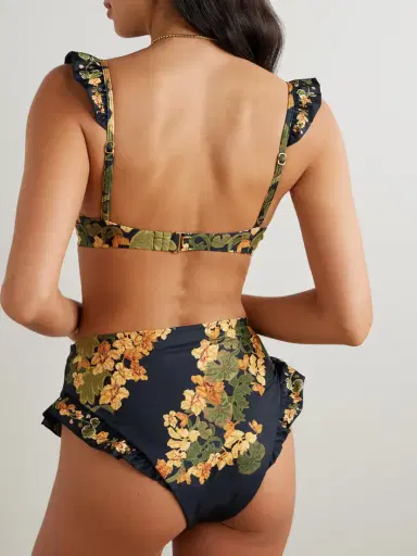 Agua by Agua Bendita Jengibre Cordillera Ruffled Floral-print Stretch Recycled Bikini Briefs | Thumbnail 3 Agua by Agua Bendita Jengibre Cordillera Ruffled Floral-print Stretch Recycled Bikini Briefs | Thumbnail 3