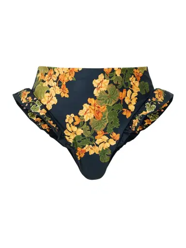 Agua by Agua Bendita Jengibre Cordillera Ruffled Floral-print Stretch Recycled Bikini Briefs | Thumbnail 1 Agua by Agua Bendita Jengibre Cordillera Ruffled Floral-print Stretch Recycled Bikini Briefs | Thumbnail 1