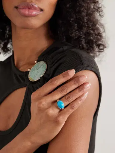 Loren Stewart Orb Sterling Silver And Turquoise Ring | Thumbnail 2