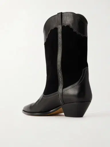 Isabel Marant Duerto Embroidered Suede And Leather Ankle Boots | Thumbnail 3