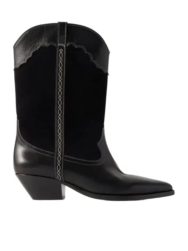 Duerto Embroidered Suede And Leather Ankle Boots
