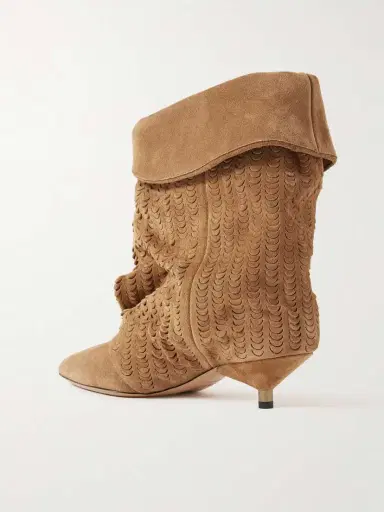 Isabel Marant Edrik Gathered Perforated Suede Ankle Boots | Thumbnail 3