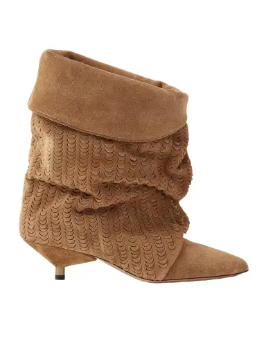 Isabel Marant Edrik Gathered Perforated Suede Ankle Boots | Thumbnail 1