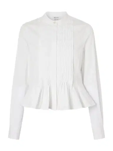 Alexander McQueen Cropped Pleated Cotton-poplin Peplum Blouse | Thumbnail 1