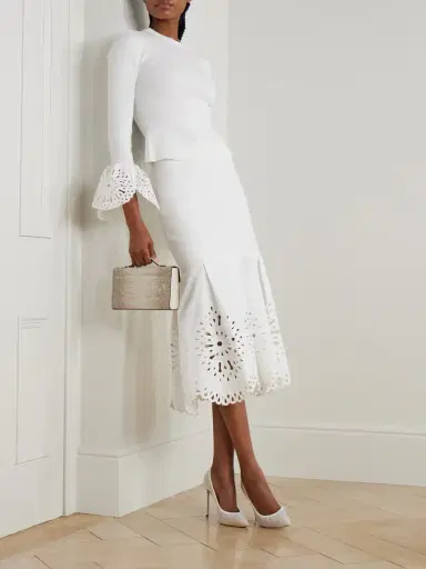 Simkhai Elyse Scalloped Guipure Lace-trimmed Ribbed-knit Top | Thumbnail 2 Simkhai Elyse Scalloped Guipure Lace-trimmed Ribbed-knit Top | Thumbnail 2