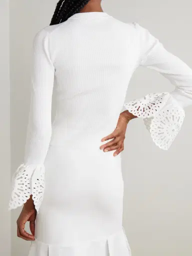 Simkhai Elyse Scalloped Guipure Lace-trimmed Ribbed-knit Top | Thumbnail 3 Simkhai Elyse Scalloped Guipure Lace-trimmed Ribbed-knit Top | Thumbnail 3