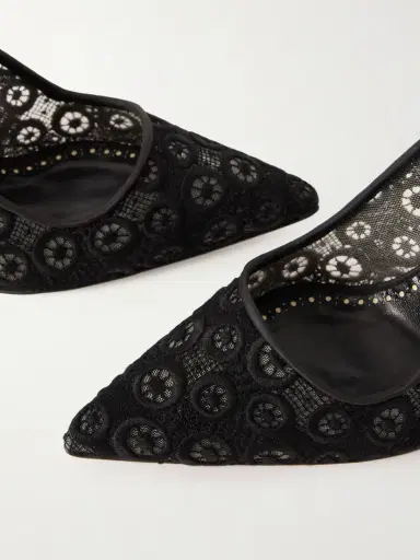 Manolo Blahnik Bb 90 Satin-trimmed Lace Pumps | Thumbnail 5 Manolo Blahnik Bb 90 Satin-trimmed Lace Pumps | Thumbnail 5