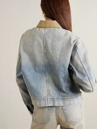 SLVRLAKE Thompson Canvas-trimmed Distressed Denim Jacket | Thumbnail 4