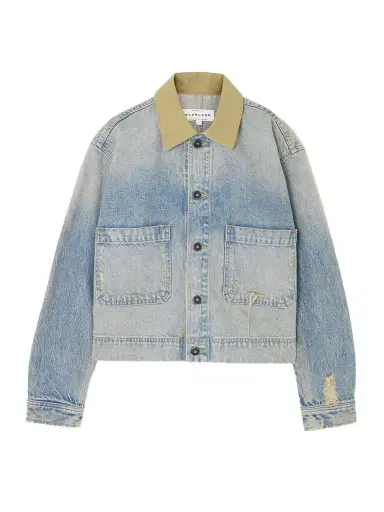 SLVRLAKE Thompson Canvas-trimmed Distressed Denim Jacket | Thumbnail 1