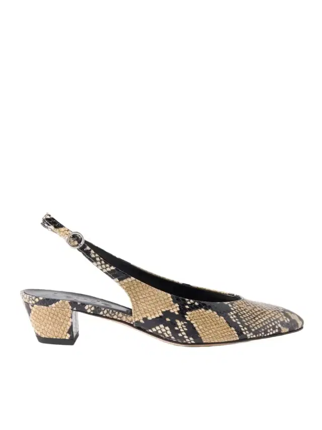 Celeste Snake-effect Leather Slingback Pumps