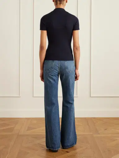 Max Mara Ribbed Wool Polo Shirt | Thumbnail 4 Max Mara Ribbed Wool Polo Shirt | Thumbnail 4