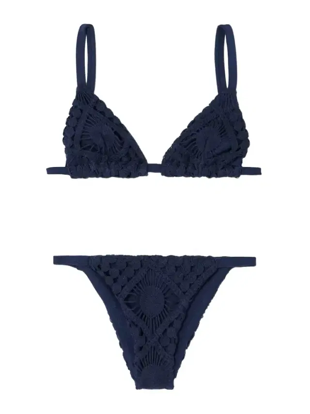 Sun Crocheted Cotton Triangle Bikini