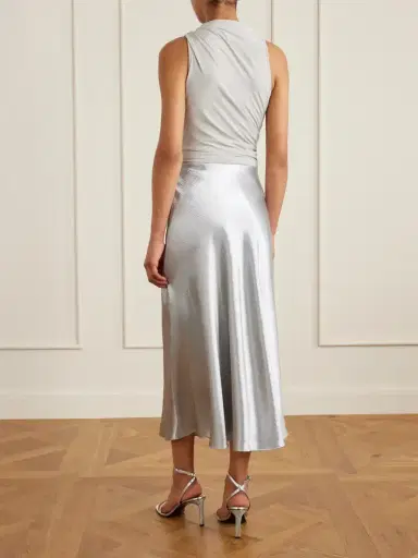Tory Burch Flared Crinkled Satin Midi Skirt | Thumbnail 3 Tory Burch Flared Crinkled Satin Midi Skirt | Thumbnail 3