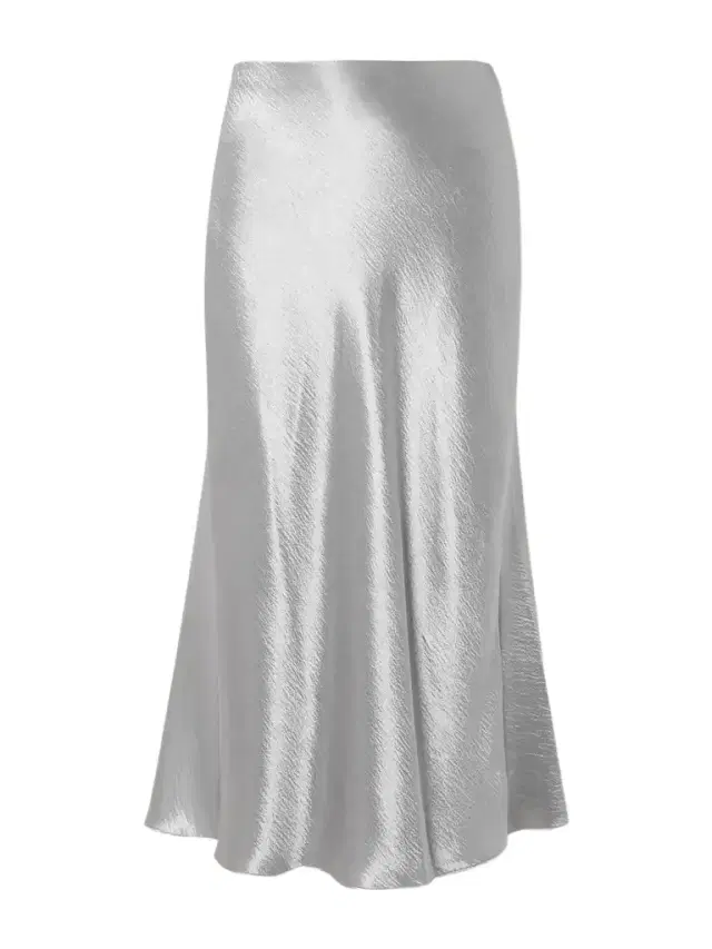 Flared Crinkled Satin Midi Skirt