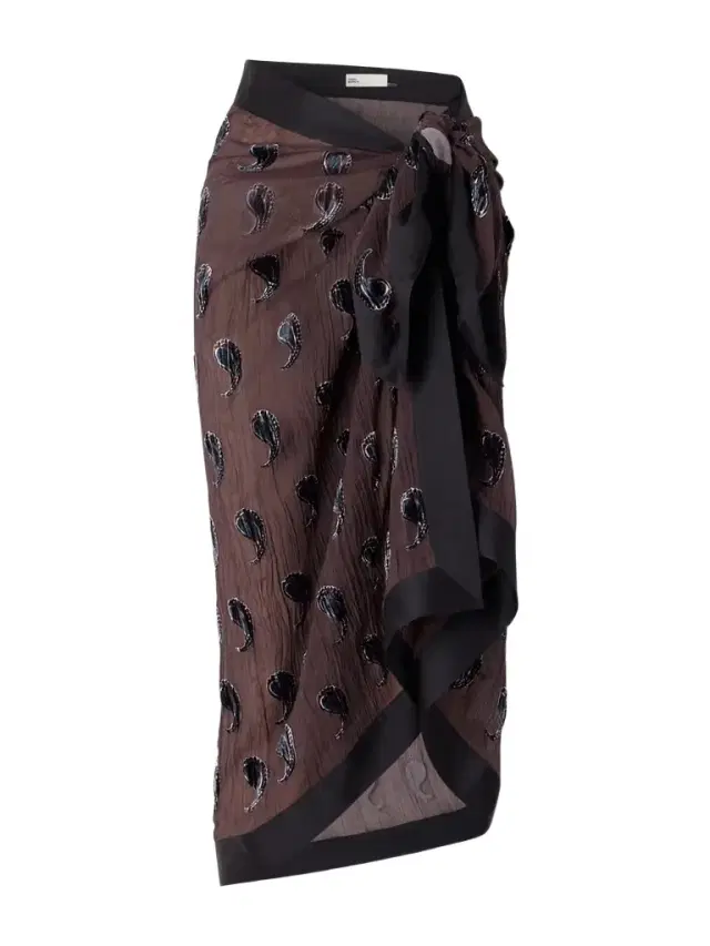 Paisley-devoré Silk-blend Crepon Pareo