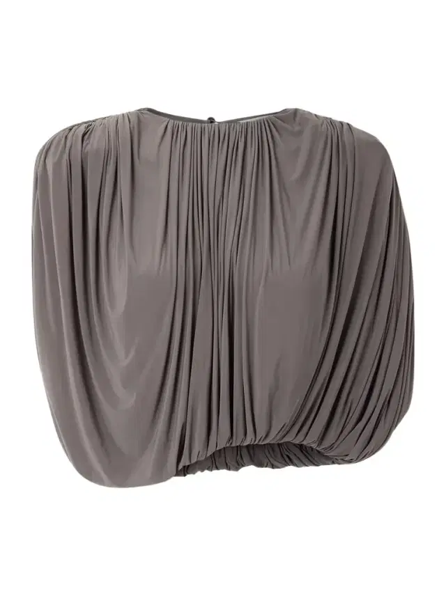 Cropped Pleated Jersey Blouse