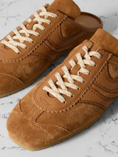 Dries Van Noten Leather-trimmed Suede Slip-on Sneakers | Thumbnail 4