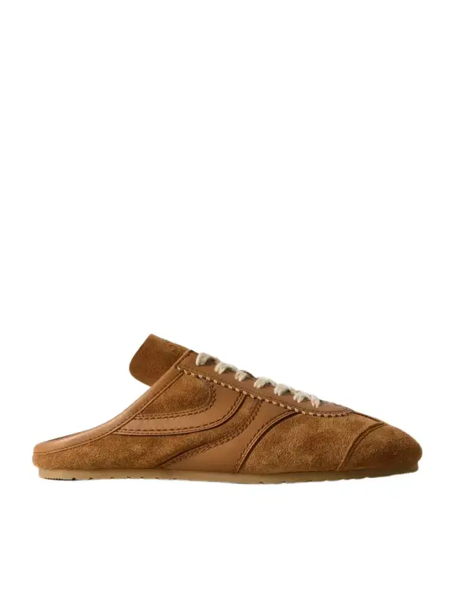 Leather-trimmed Suede Slip-on Sneakers