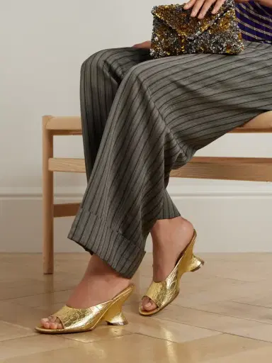 Dries Van Noten Metallic Croc-effect Leather Mules | Thumbnail 2 Dries Van Noten Metallic Croc-effect Leather Mules | Thumbnail 2