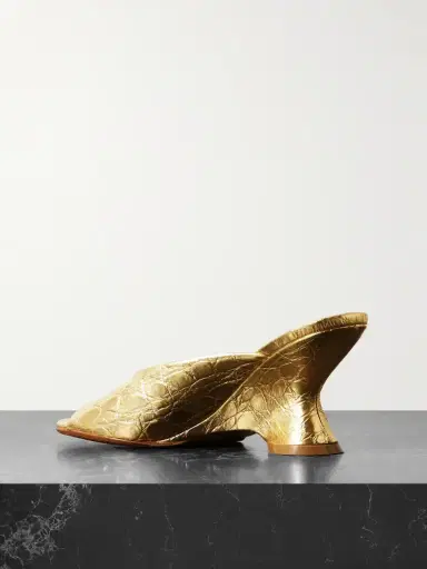 Dries Van Noten Metallic Croc-effect Leather Mules | Thumbnail 3 Dries Van Noten Metallic Croc-effect Leather Mules | Thumbnail 3