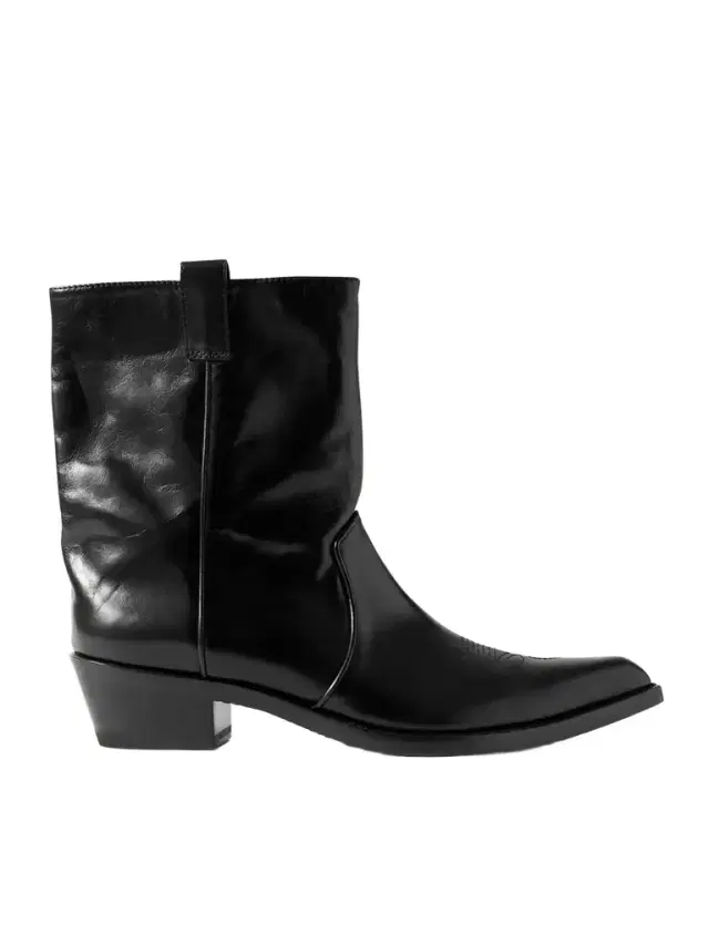 Clive Embroidered Leather Ankle Boots
