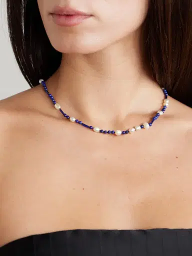 Sophie Buhai Nile Silver, Lapis Lazuli, Pearl And Glass Beaded Necklace | Thumbnail 2 Sophie Buhai Nile Silver, Lapis Lazuli, Pearl And Glass Beaded Necklace | Thumbnail 2
