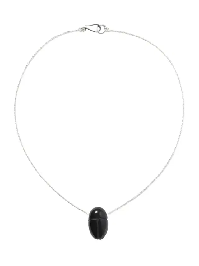 Sophie Buhai Scarab Silver Onyx Necklace