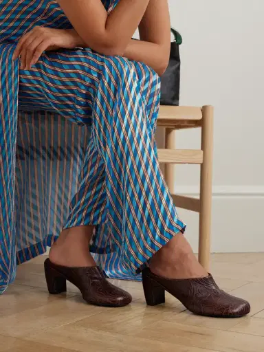 Dries Van Noten Embossed Leather Mules | Thumbnail 2