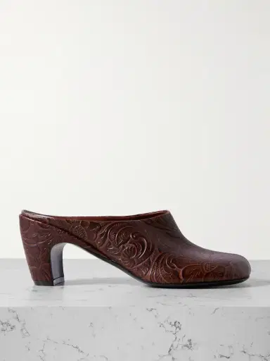 Dries Van Noten Embossed Leather Mules | Thumbnail 1