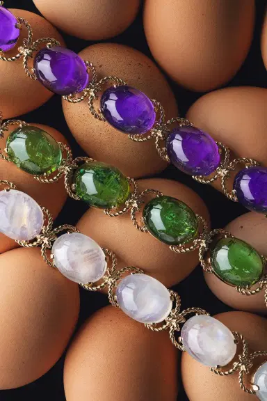 VERDURA Rainbow Moonstone Diamond Pebble Rope Bracelet | Thumbnail 2