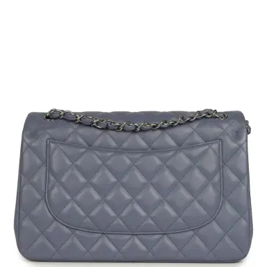 Chanel Chanel Jumbo Classic Double Flap Bag Purple Lambskin Silver Hardware | Thumbnail 4 Chanel Chanel Jumbo Classic Double Flap Bag Purple Lambskin Silver Hardware | Thumbnail 4