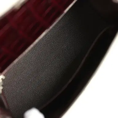 HERMÈS Hermes Kelly Sellier 25 Bordeaux Shiny Alligator Palladium Hardware | Thumbnail 8