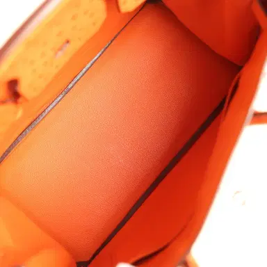 HERMÈS Pre-owned Hermes Birkin 30 Tangerine Ostrich Palladium Hardware | Thumbnail 8 HERMÈS Pre-owned Hermes Birkin 30 Tangerine Ostrich Palladium Hardware | Thumbnail 8
