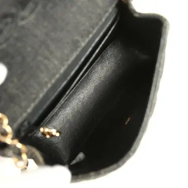 Chanel Vintage Chanel Mini Square Flap Bag Black Denim Gold Hardware | Thumbnail 7 Chanel Vintage Chanel Mini Square Flap Bag Black Denim Gold Hardware | Thumbnail 7