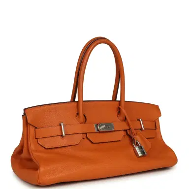HERMÈS Vintage Hermes Shoulder Birkin 42 JPG Orange Clemence Palladium Hardware | Thumbnail 2