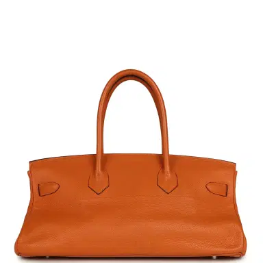 HERMÈS Vintage Hermes Shoulder Birkin 42 JPG Orange Clemence Palladium Hardware | Thumbnail 4