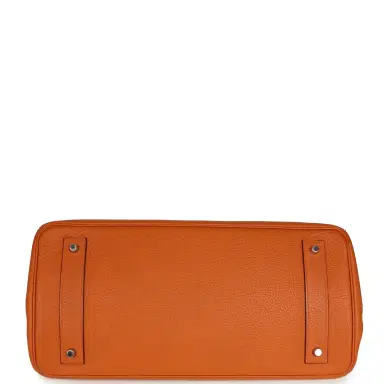 HERMÈS Vintage Hermes Shoulder Birkin 42 JPG Orange Clemence Palladium Hardware | Thumbnail 6