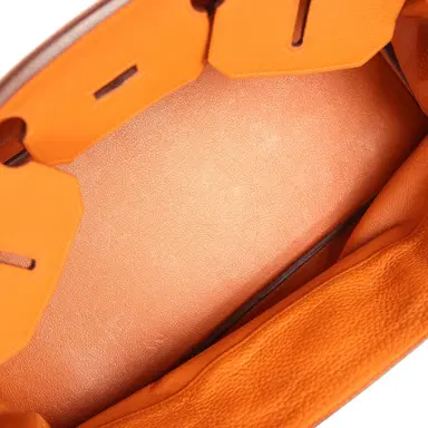 HERMÈS Vintage Hermes Shoulder Birkin 42 JPG Orange Clemence Palladium Hardware | Thumbnail 8