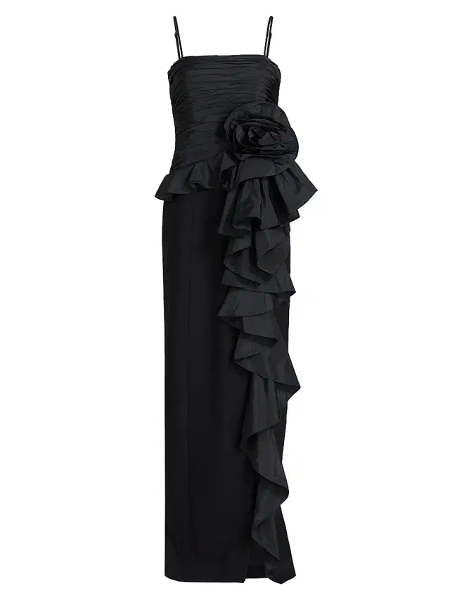 Cinq à Sept Women's Liora Ruched Floral-Embellished Gown - Black