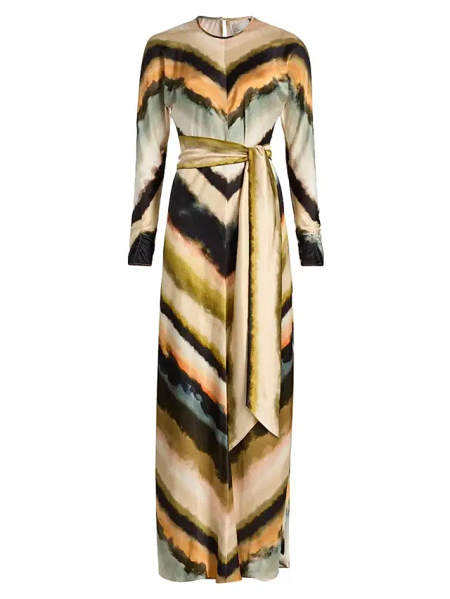 Cara Cara Women's Montgomery Printed Silk Maxi Dress - Midnight Mist