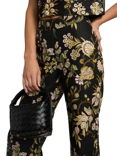Cara Cara Women's Josephine Floral Linen Palazzo Pants - Clover Black | Thumbnail 6