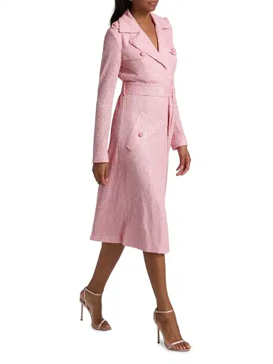 Cara Cara Women's Alpine Sequined Trench Coat - Regular Pink Sequin - Size Large | Thumbnail 2