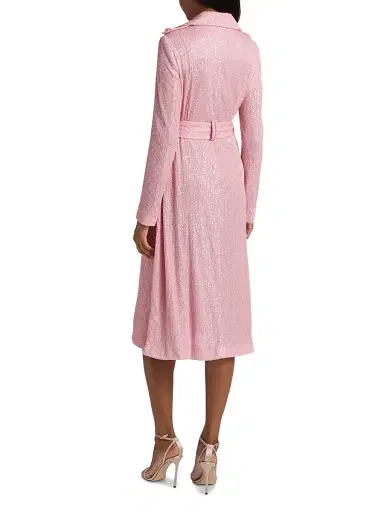 Cara Cara Women's Alpine Sequined Trench Coat - Regular Pink Sequin - Size Large | Thumbnail 5