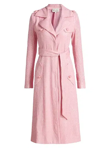 Cara Cara Women's Alpine Sequined Trench Coat - Regular Pink Sequin - Size Large | Thumbnail 1