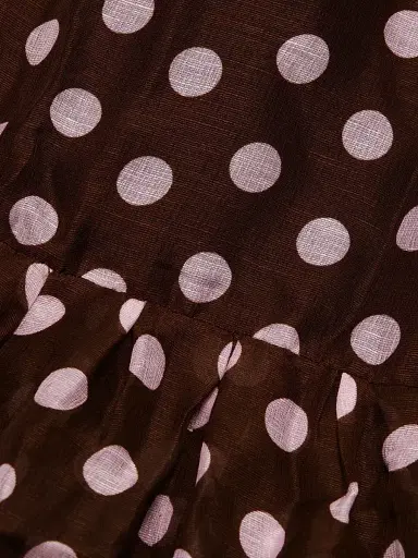 Cara Cara Women's Arca Polka Dot Linen-Silk Tent Minidress - Joelle Dot Brown - Size Large | Thumbnail 7 Cara Cara Women's Arca Polka Dot Linen-Silk Tent Minidress - Joelle Dot Brown - Size Large | Thumbnail 7