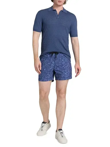 Saks Fifth Avenue Men's COLLECTION Beach Shells Printed Drawstring Swim Shorts - Navy Multi - Size XXL | Thumbnail 2 Saks Fifth Avenue Men's COLLECTION Beach Shells Printed Drawstring Swim Shorts - Navy Multi - Size XXL | Thumbnail 2