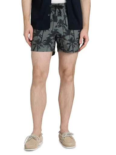 Saks Fifth Avenue Men's Breezy Palms Printed Drawstring Swim Shorts - Sage Multi - Size XXL | Thumbnail 3